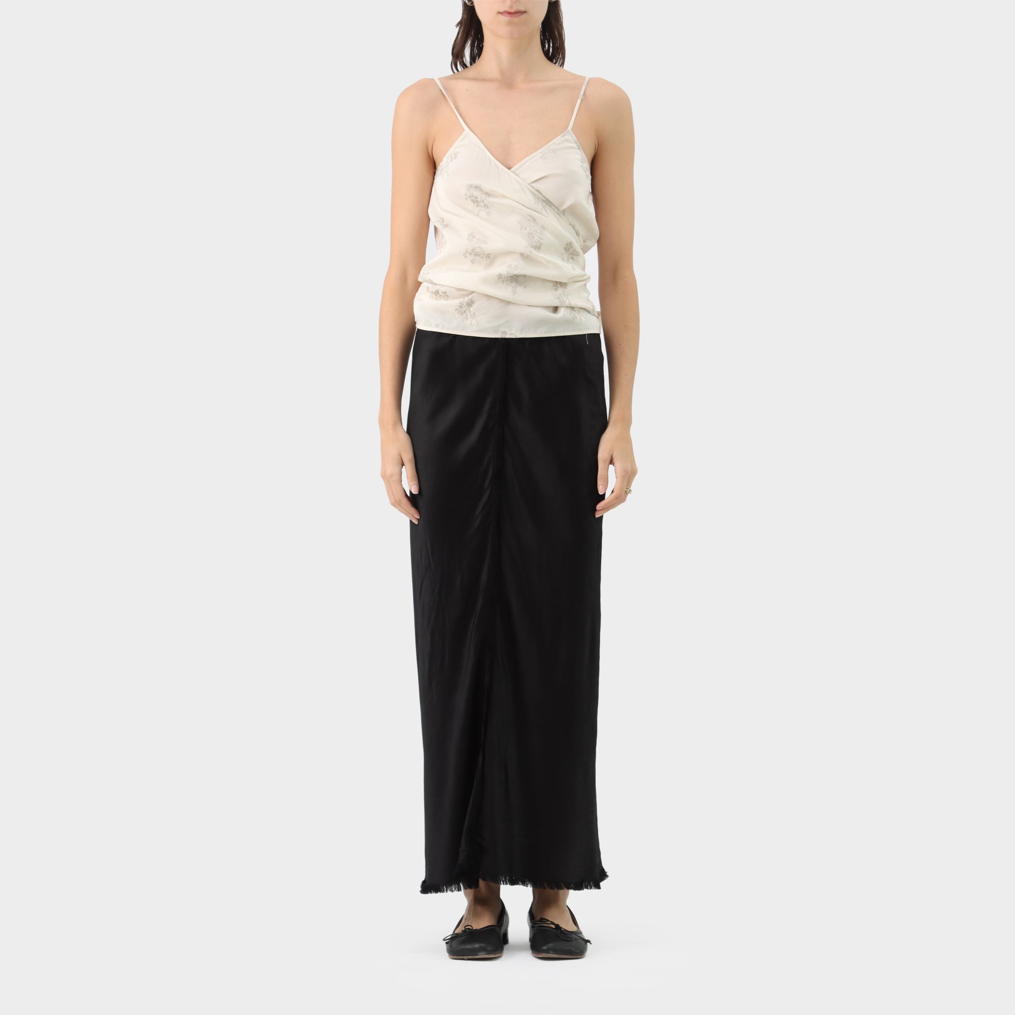 Uma wang viscose 'thyme' wrap top