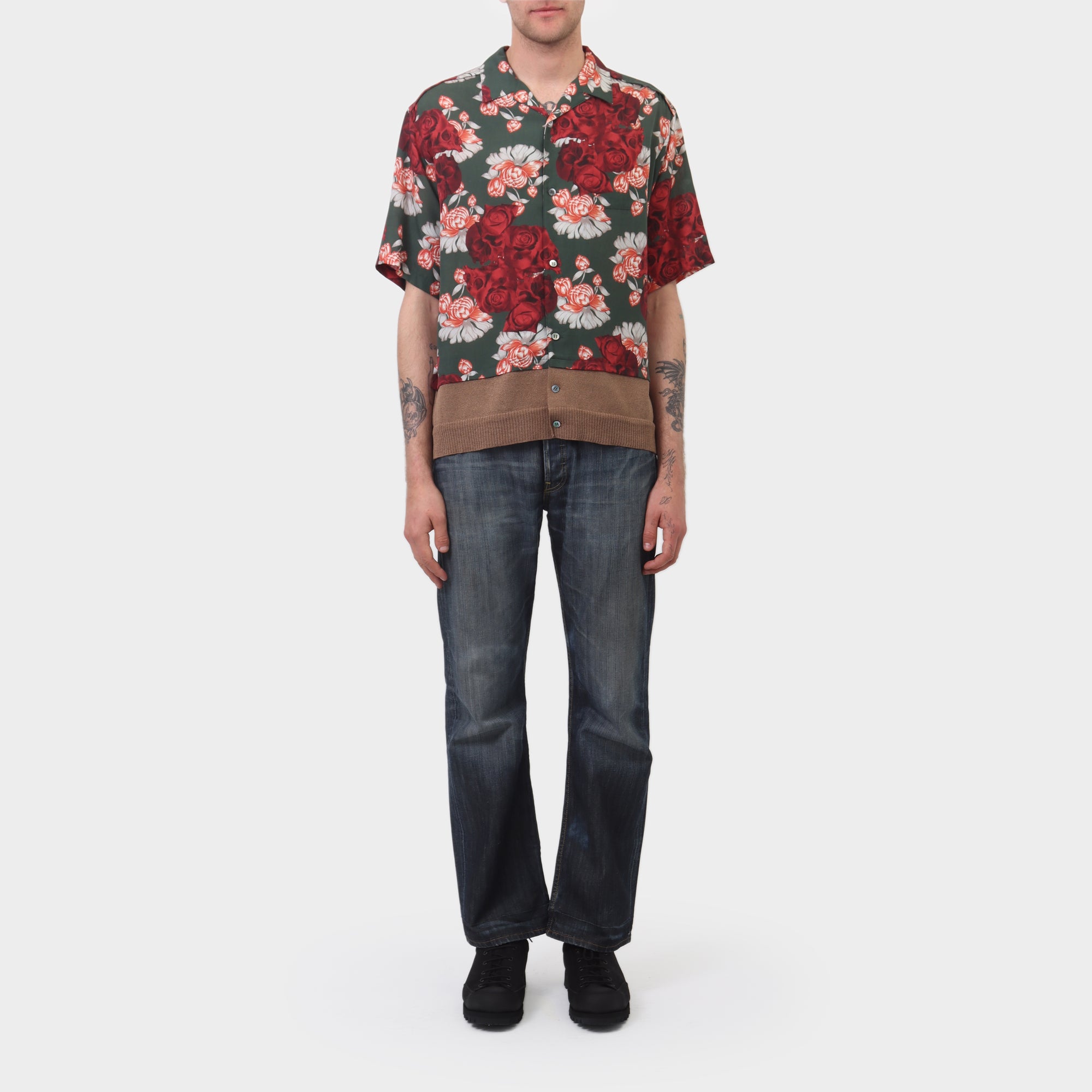Undercover Floral Hybrid Button up Knit