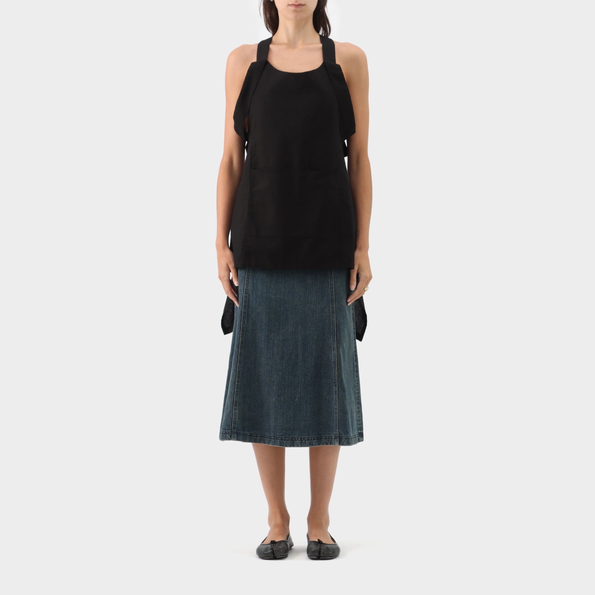 Yohji Yamamoto Drape Back Apron Top