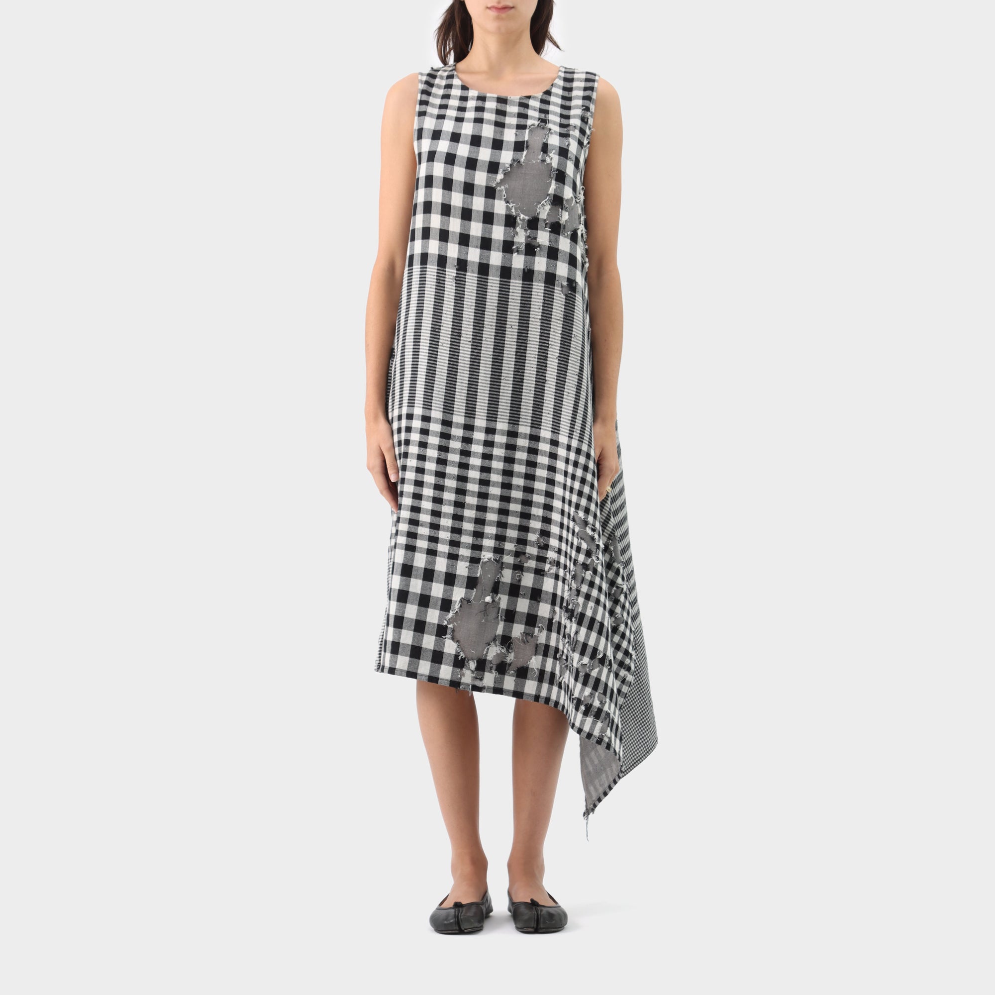 Y's Yohji Yamamoto Distressed Check Dress