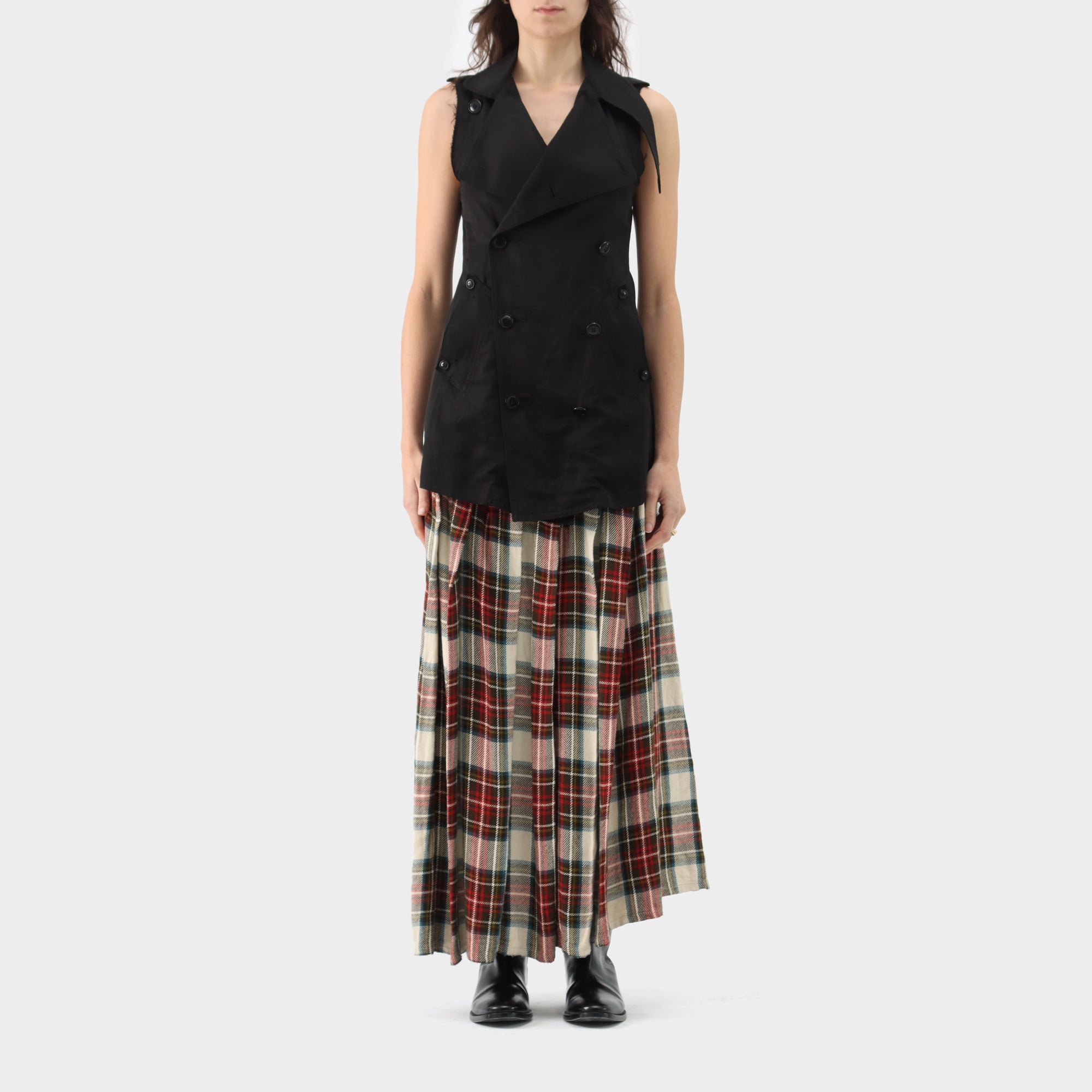 Y's Yohji Yamamoto Crop Double Breasted Raw Edge Vest