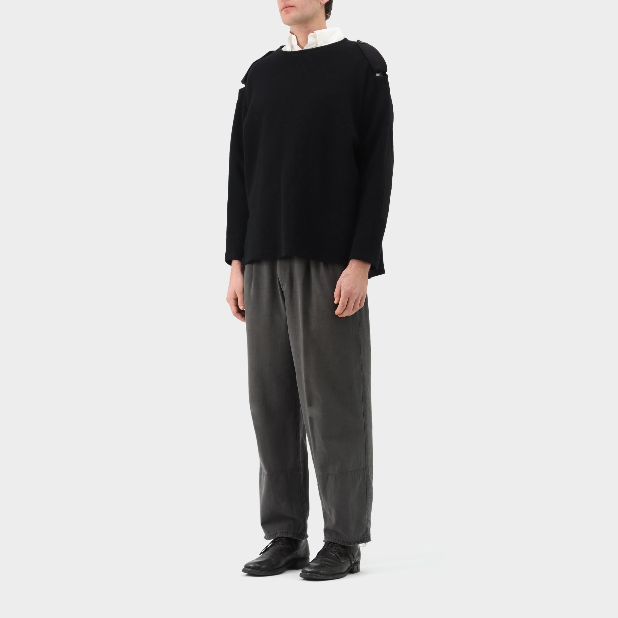 Y's Yohji Yamamoto Wool Cotton Ribbed Knit Jumper