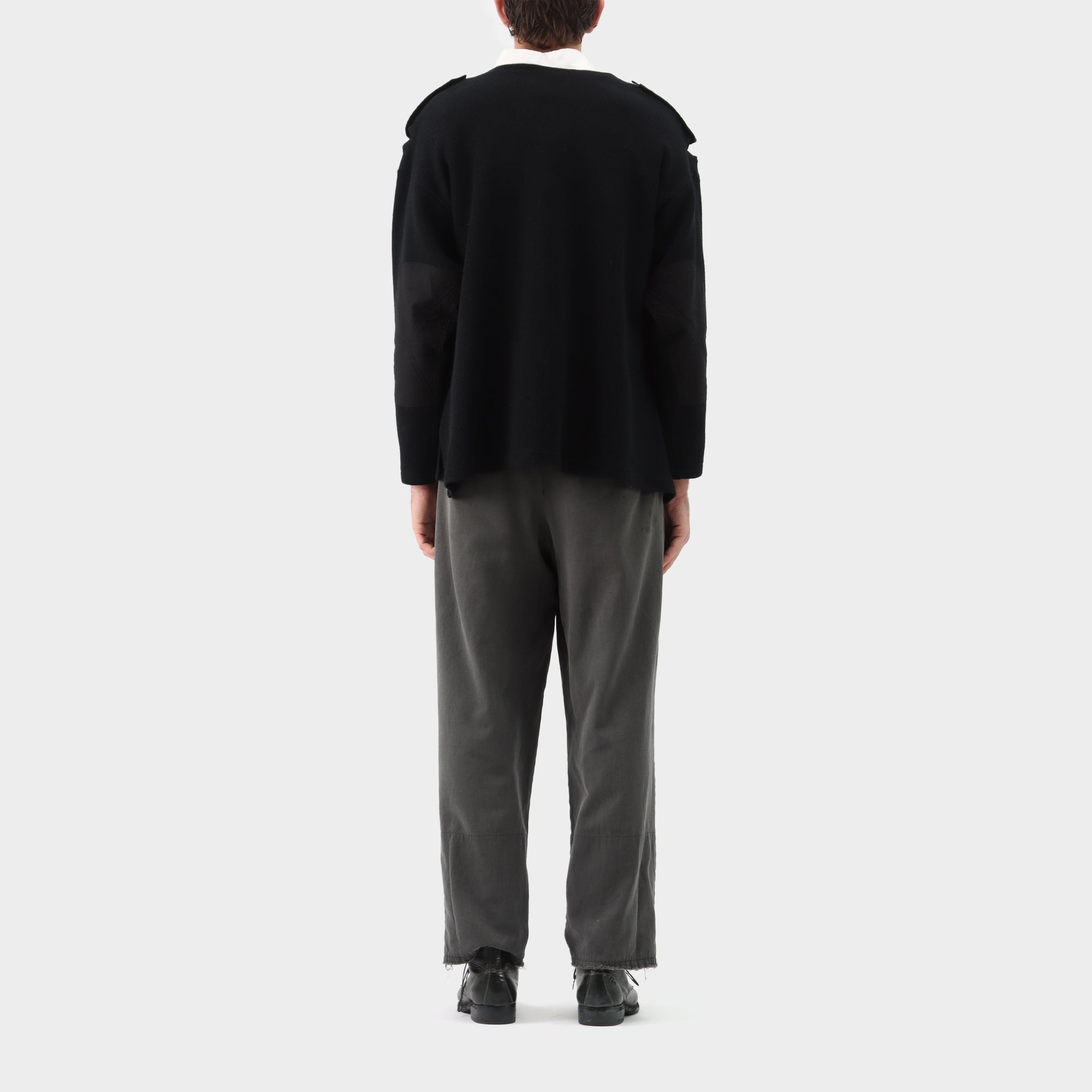 Y's Yohji Yamamoto Wool Cotton Ribbed Knit Jumper