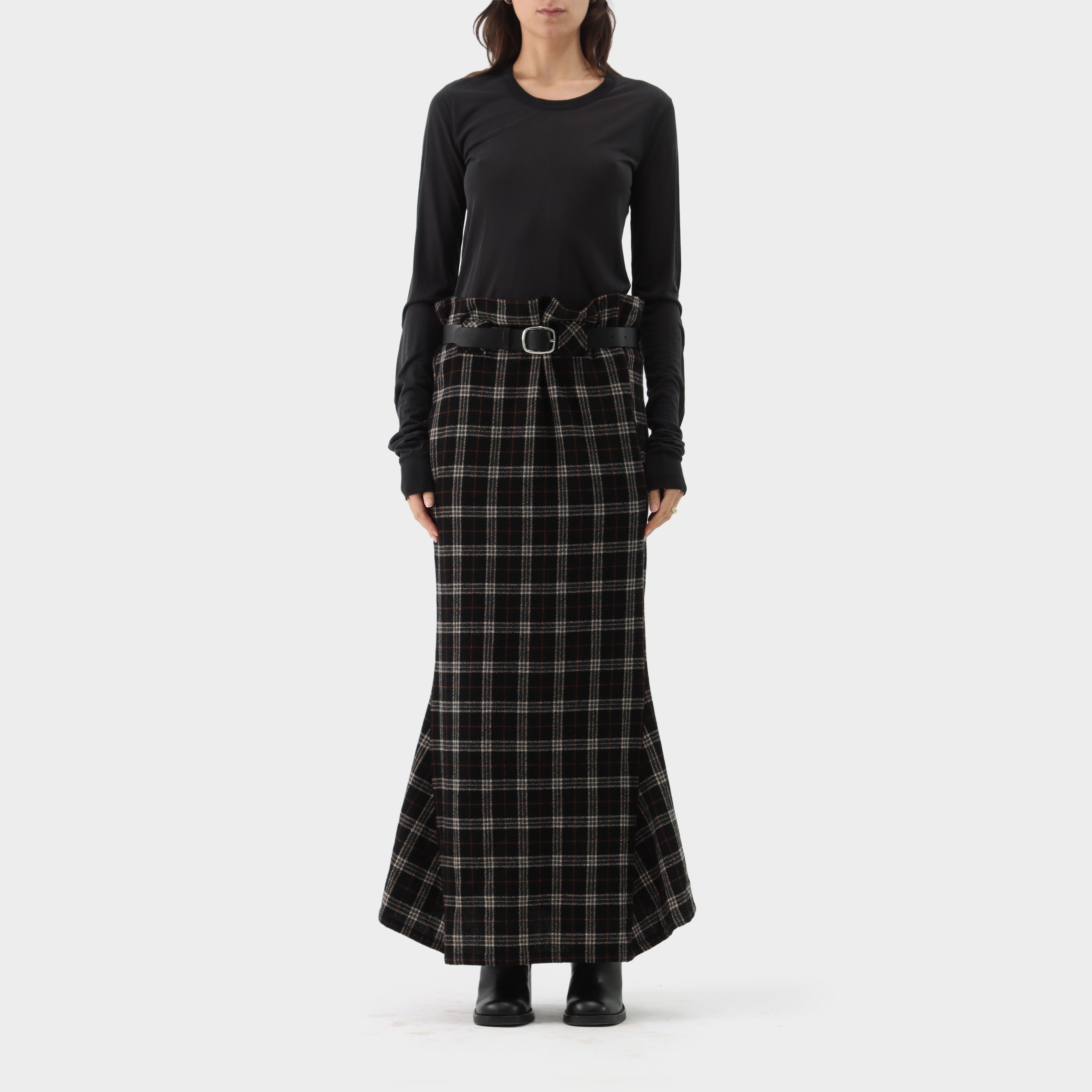 Yohji Yamamoto 90s Pattern Skirt WOOL/POLYESTER GABARDINE PLEATED