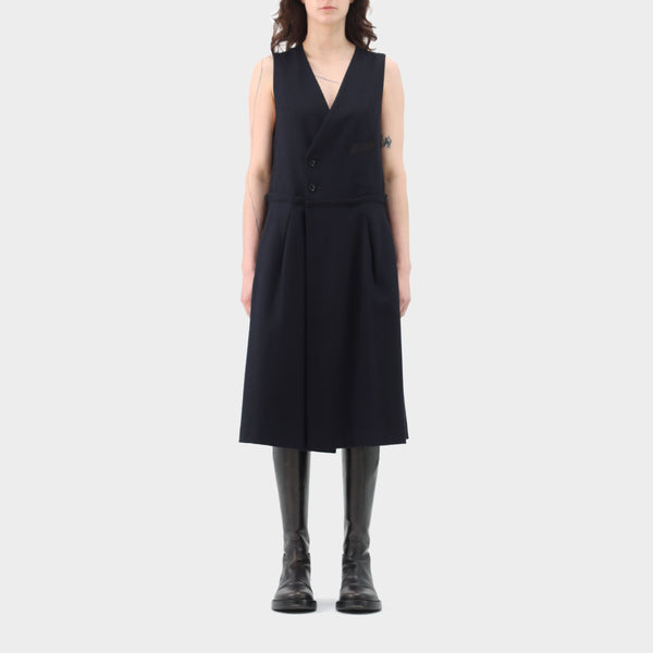 Y's Yohji Yamamoto Wool Blend Waistcoat Dress