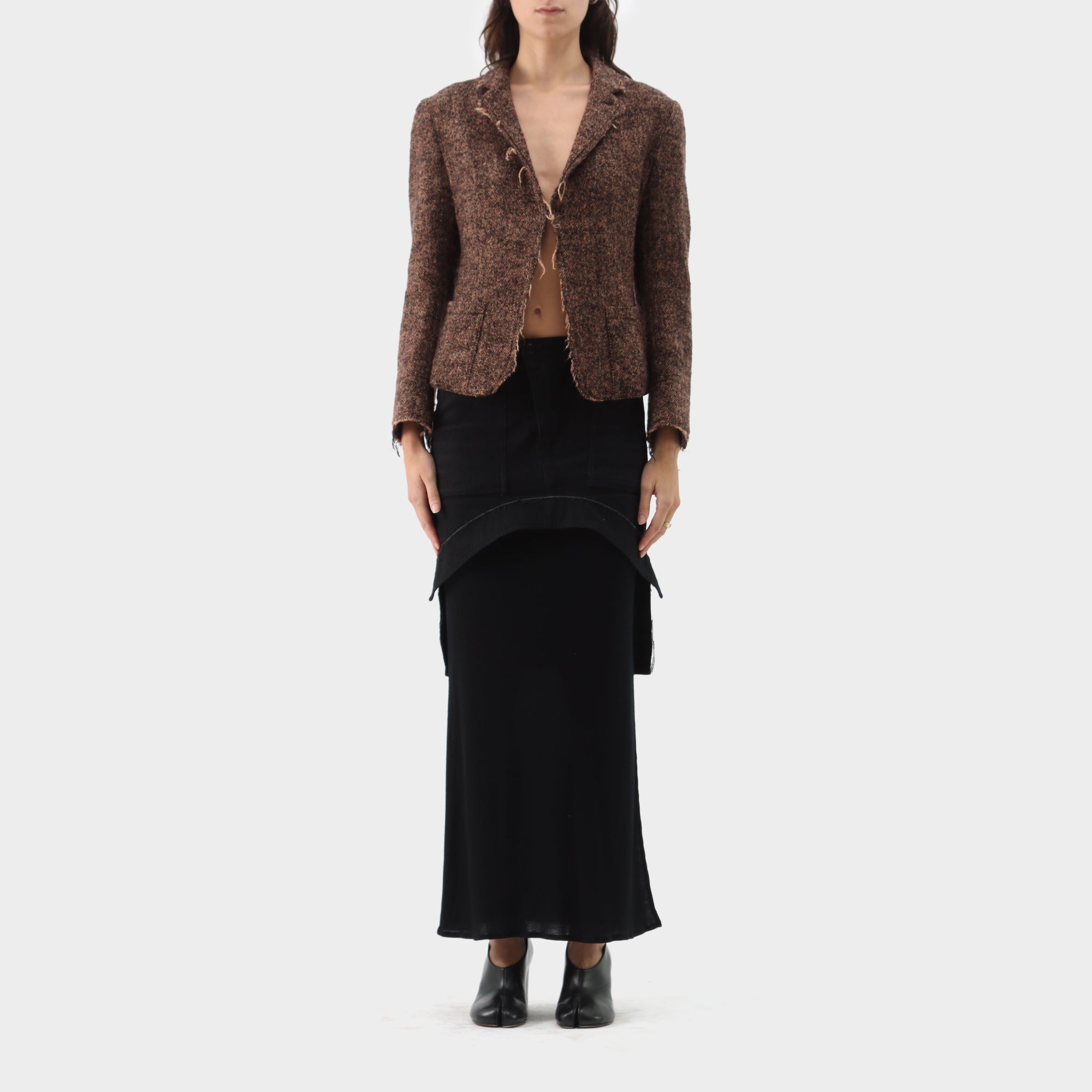 Y's Yohji Yamamoto Frayed Tweed Blazer