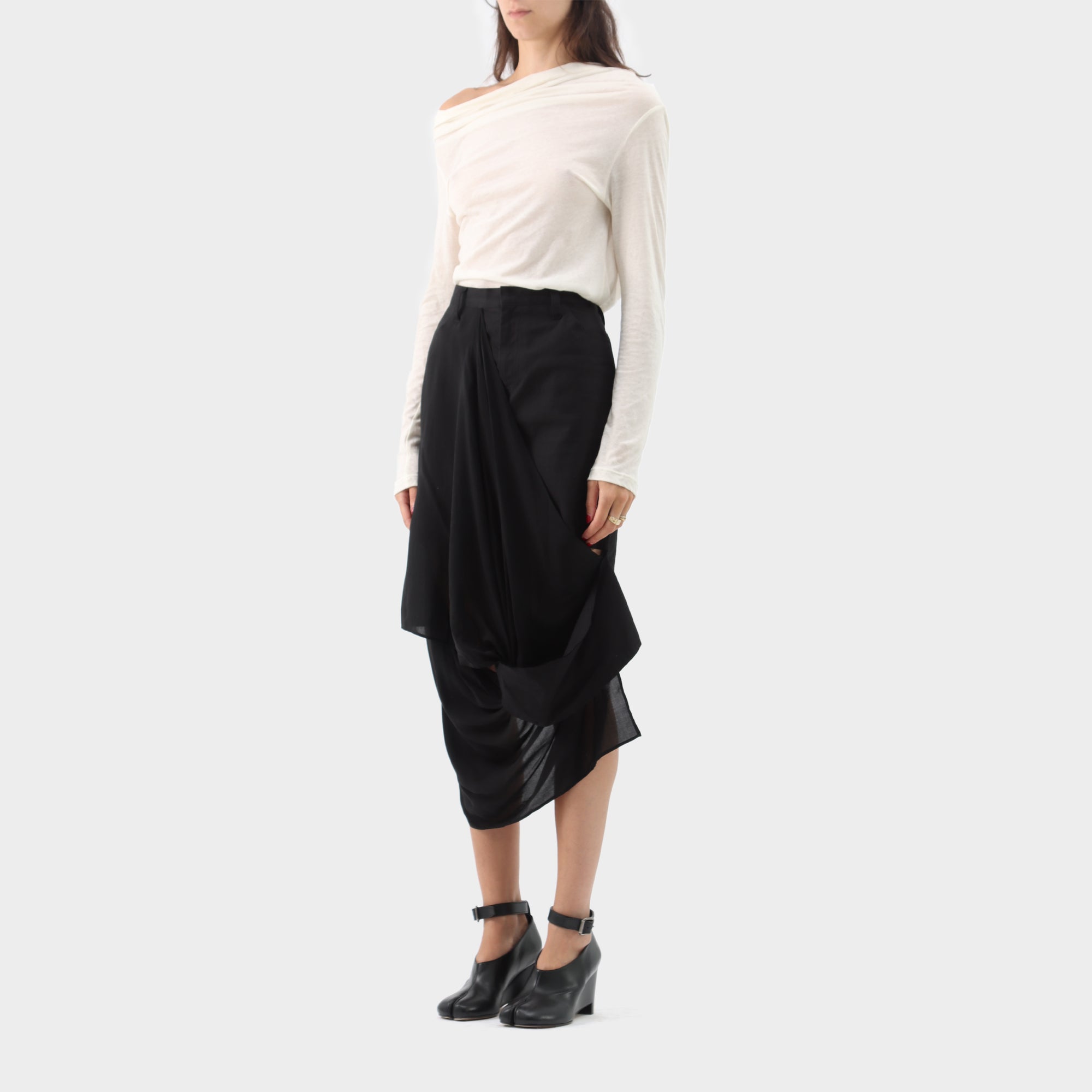 Yohji Yamamoto Draped Panel Skirt