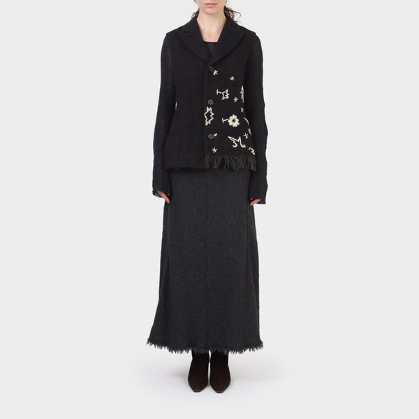 Yohji Yamamoto Embroidered Wool Jacket Vest