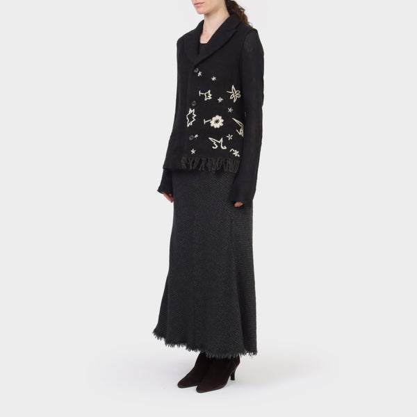 Yohji Yamamoto Embroidered Wool Jacket Vest