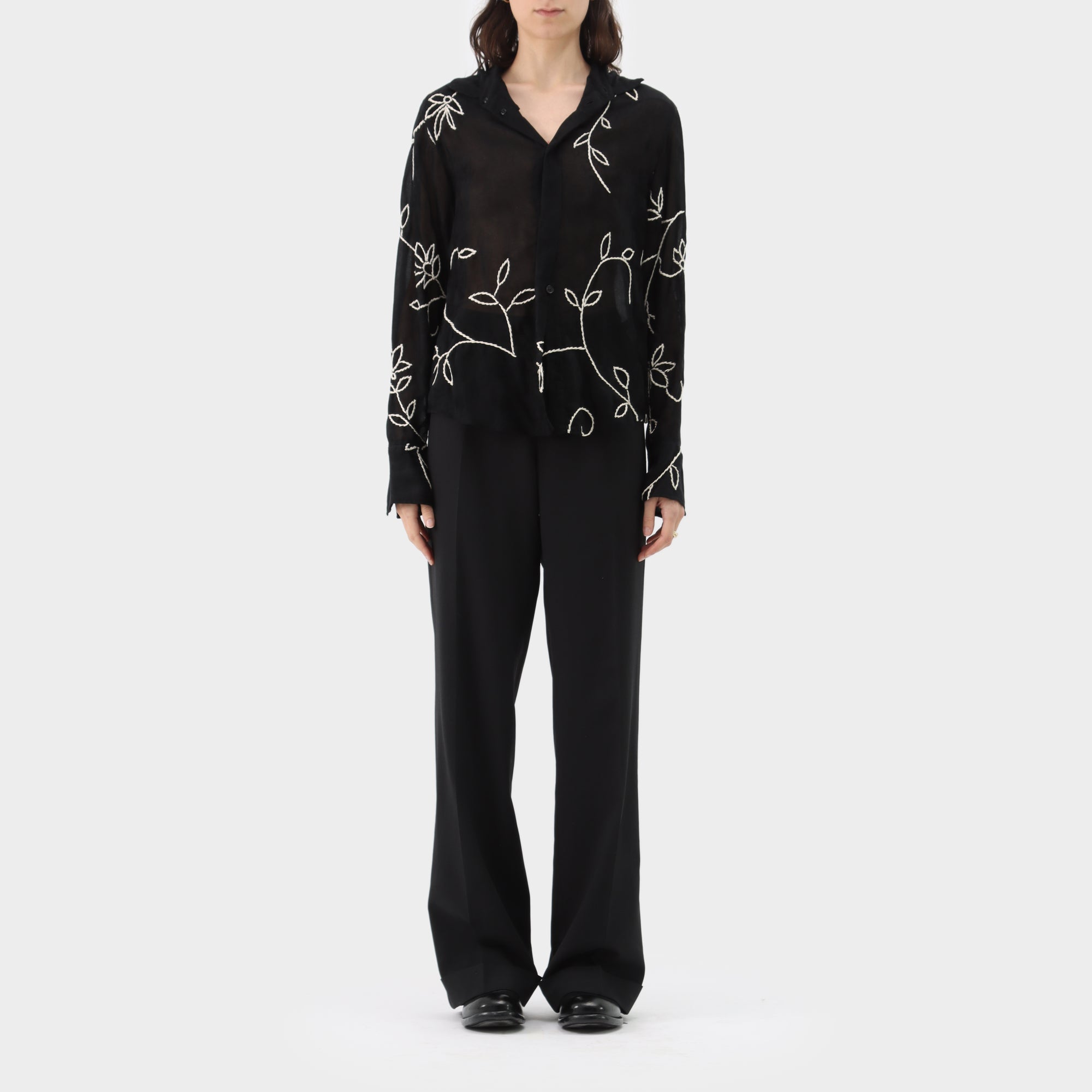Yohji Yamamoto Noir Floral Stitch Shirt