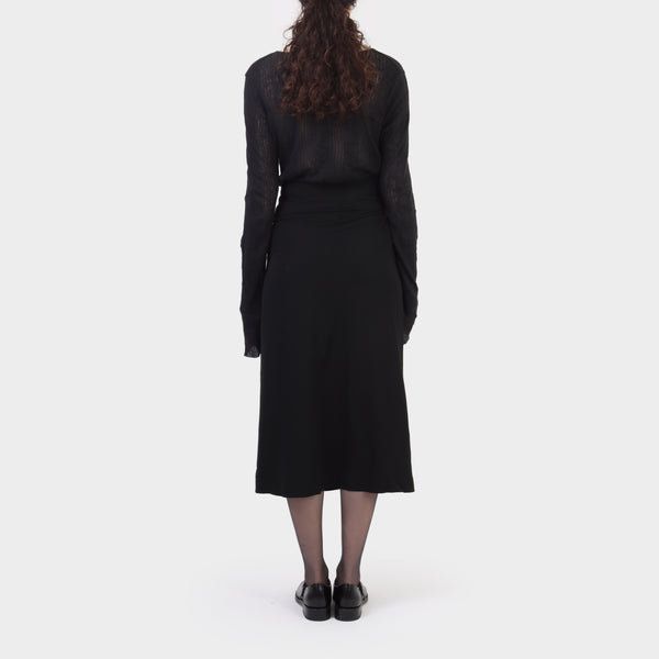 Yohji Yamamoto Buttoned Wool Wrap Skirt