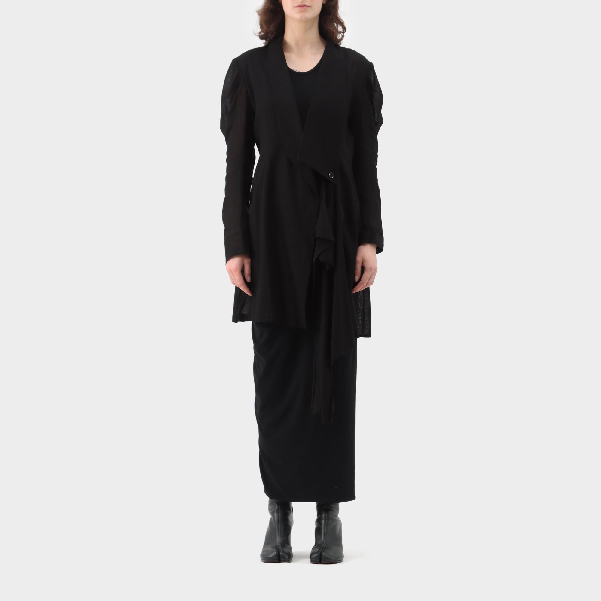 Yohji Yamamoto Cotton Voile Deconstructed Drape Coat