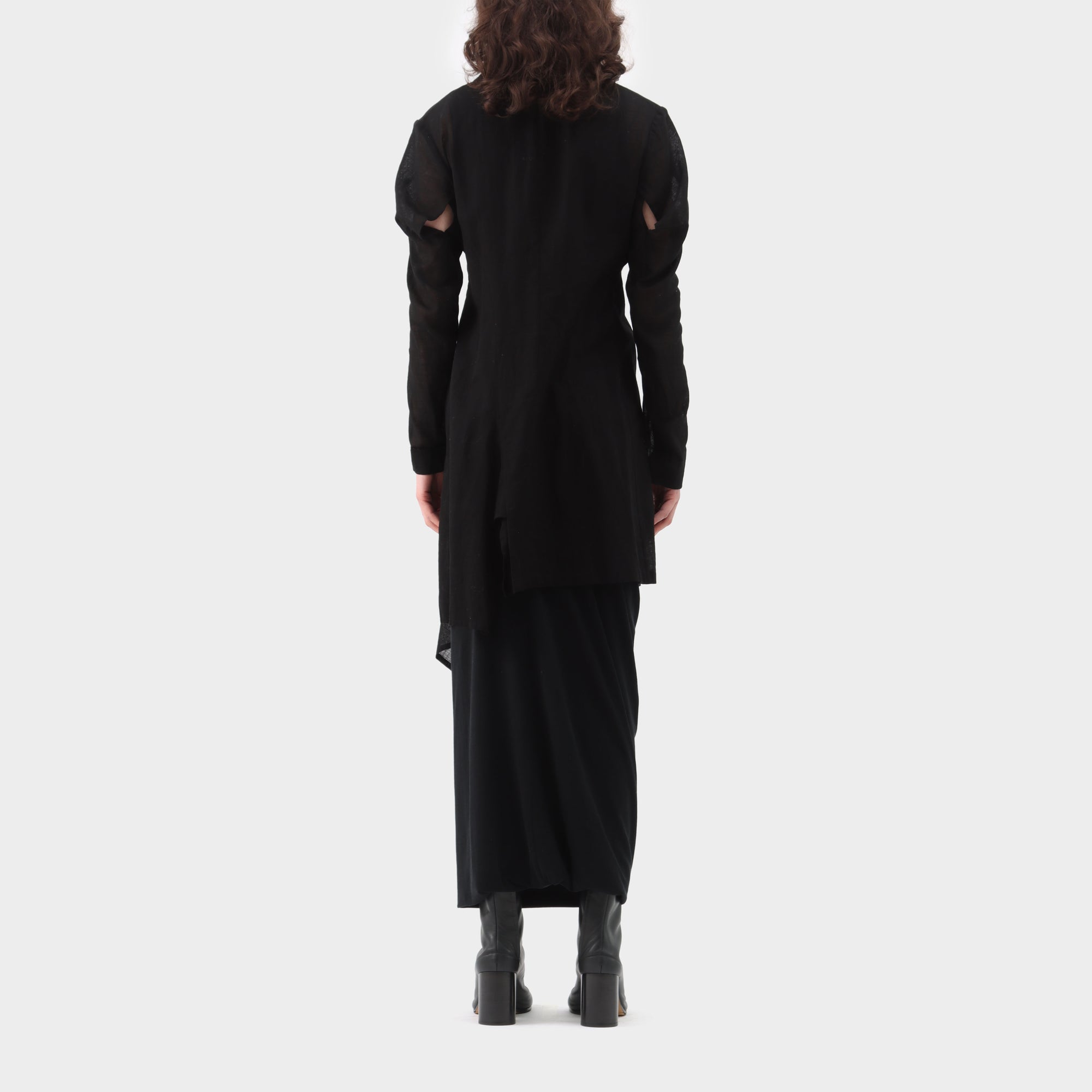 Yohji Yamamoto Cotton Voile Deconstructed Drape Coat