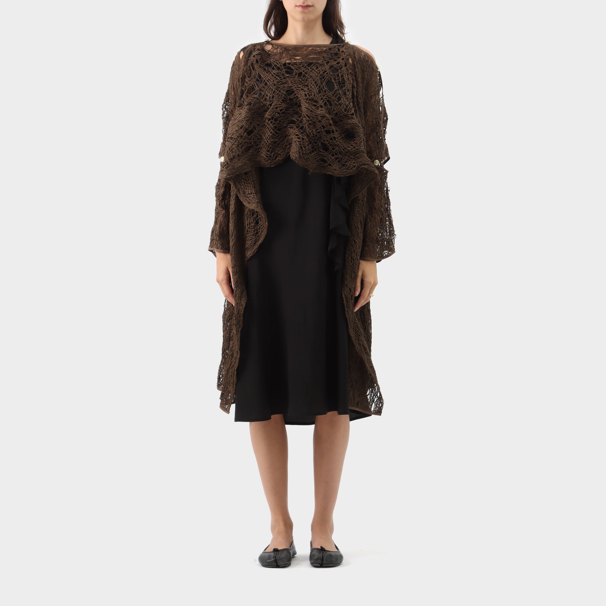 Yohji Yamamoto Cotton Open Weave Overlay Coat