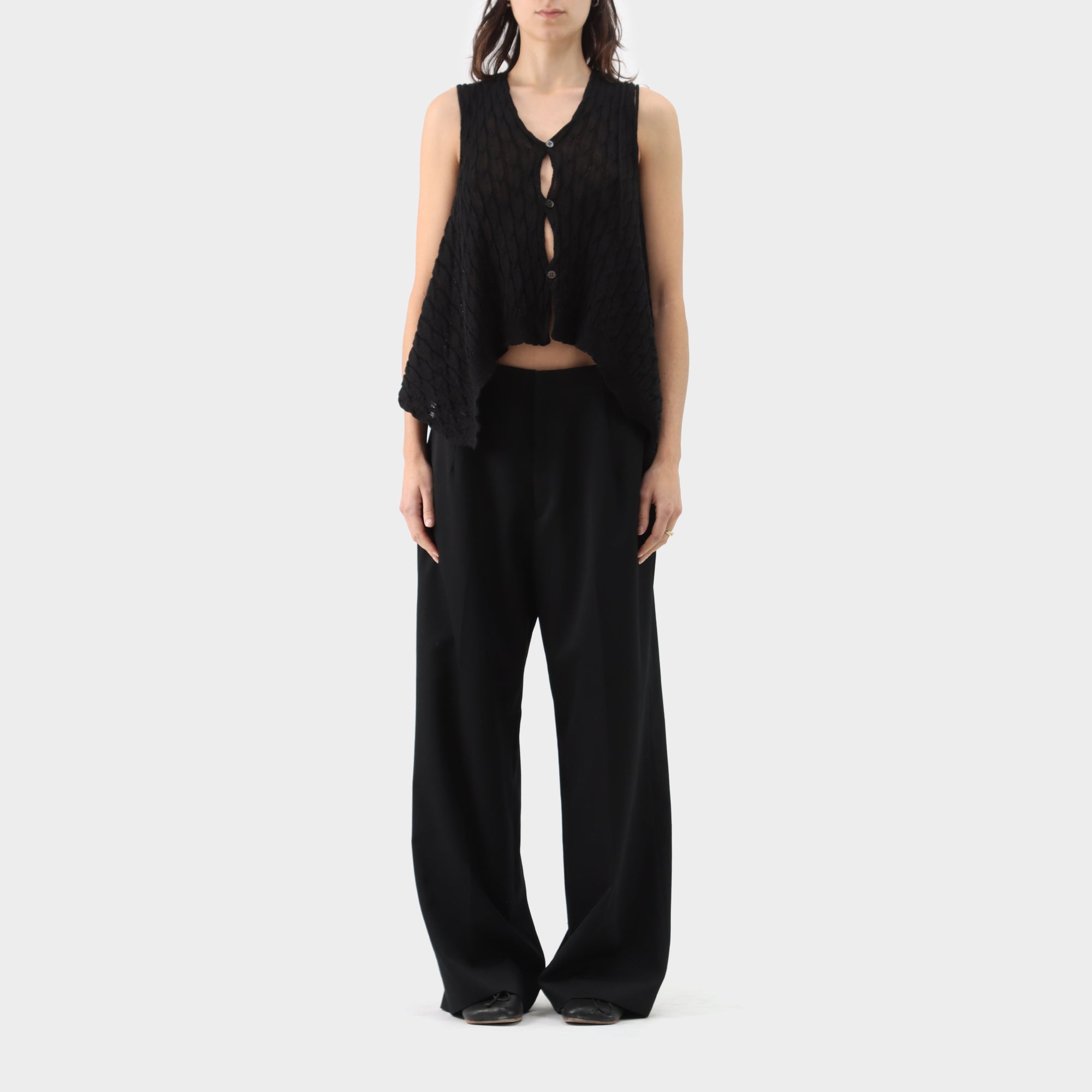Y's Yohji Yamamoto Button Up Cable Knit Vest