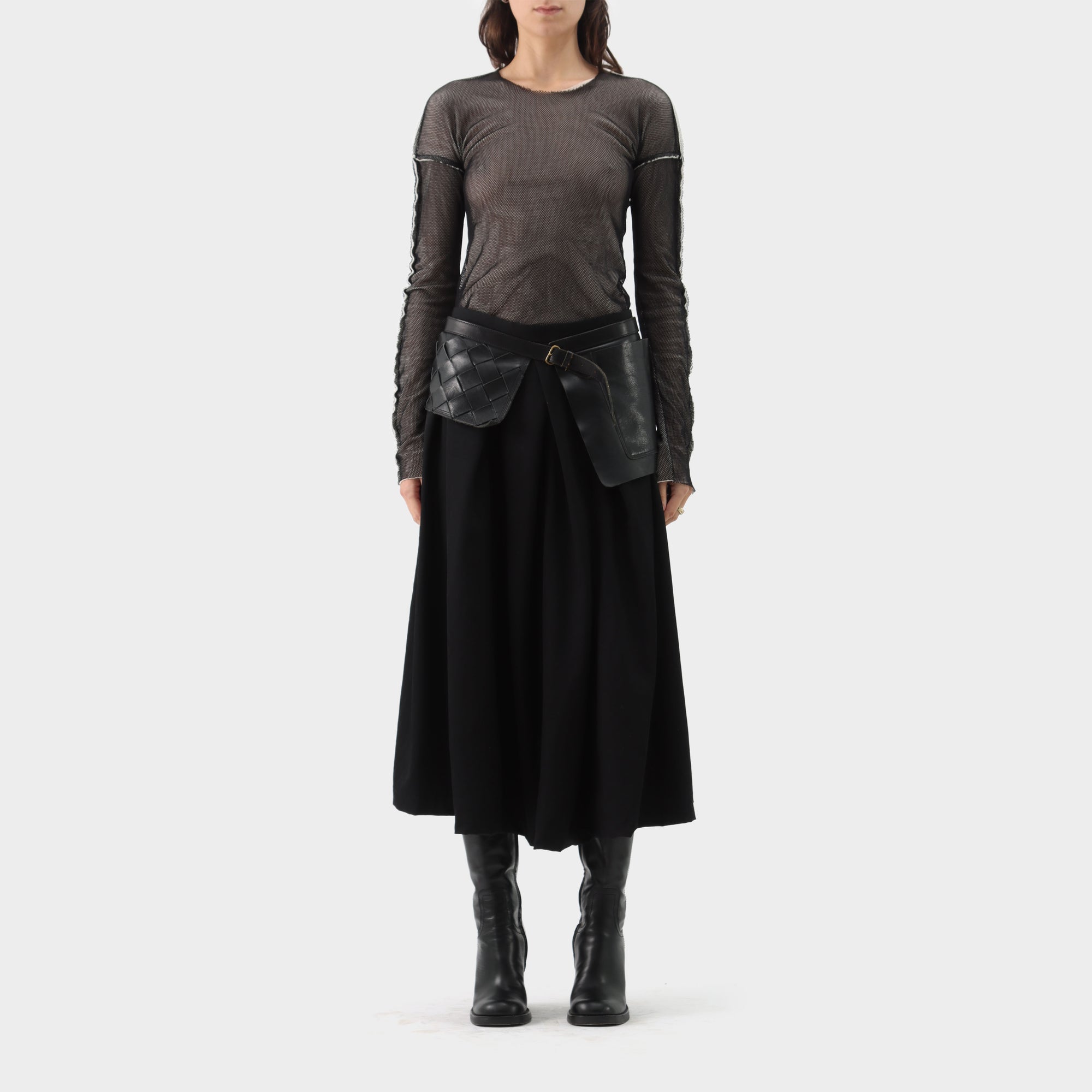 Yohji Yamamoto Weaved Leather Pocket Wrap Belt