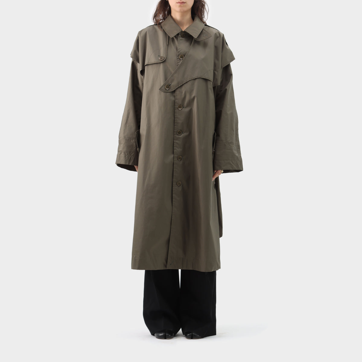 Yohji Yamamoto 打と Wool Stitch Trench Coat
