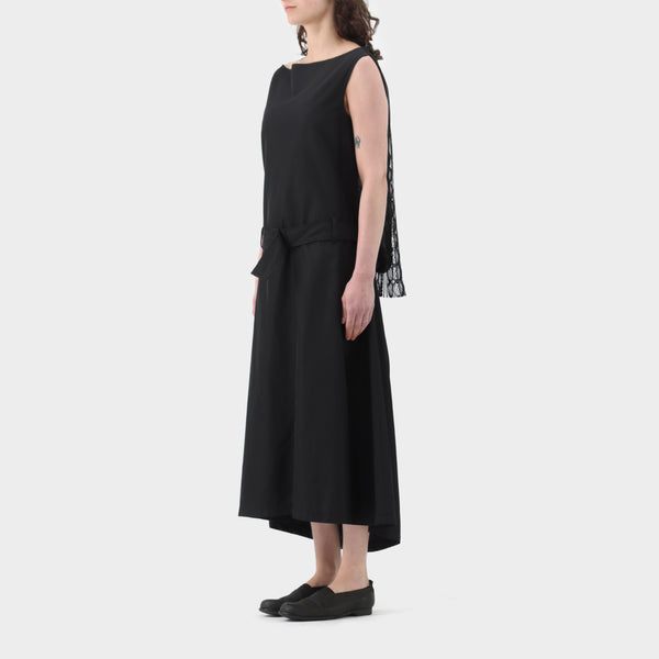 Yohji Yamamoto Belted Chiffon Tank Dress