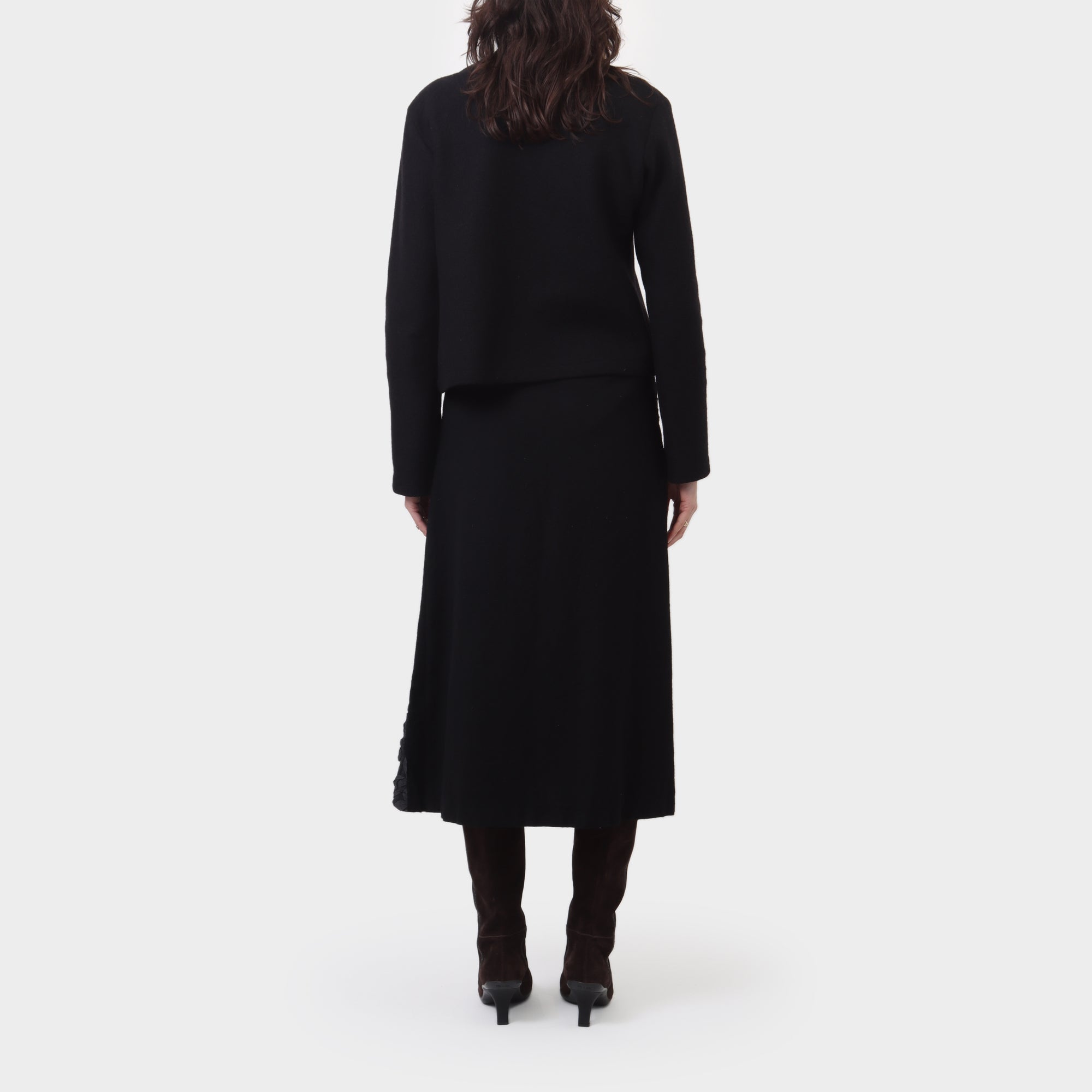 Yohji Yamamoto Noir Draped Wool Crop Jacket