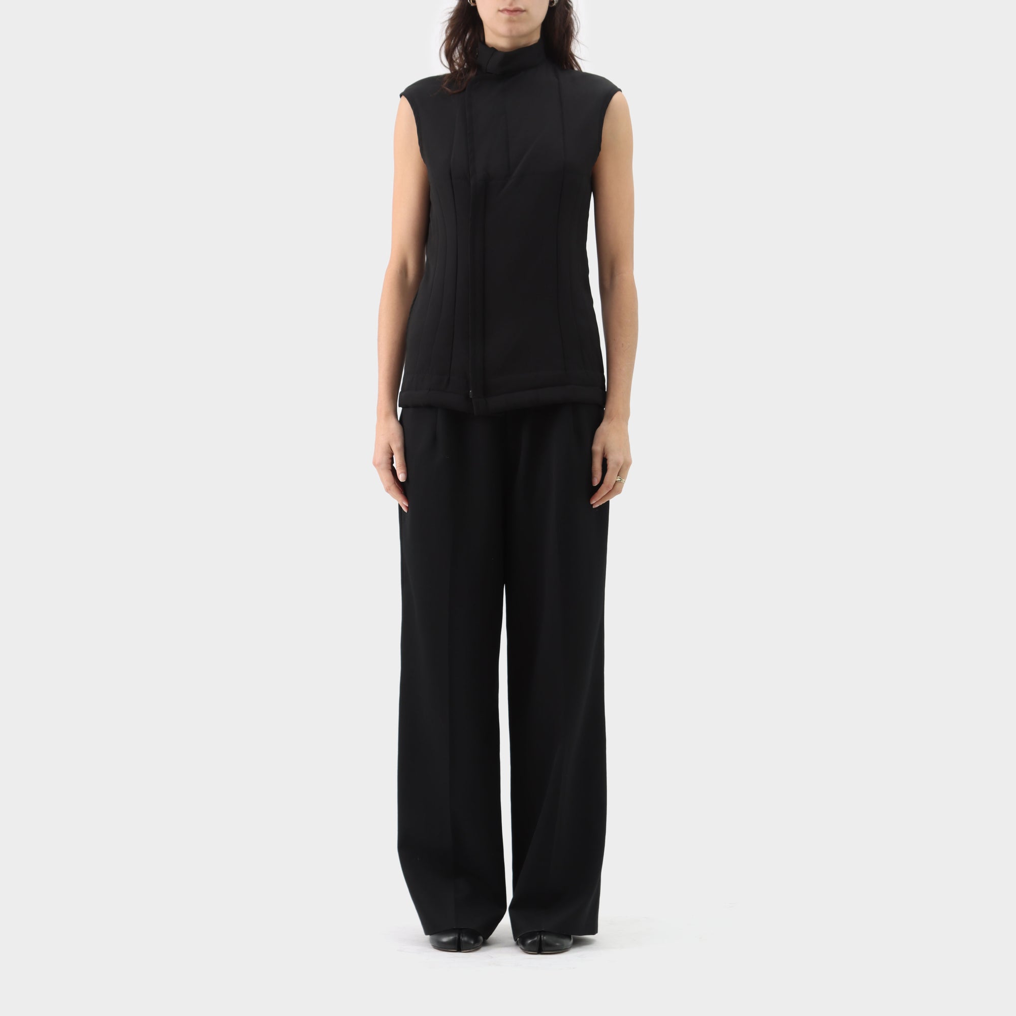 Yohji Yamamoto Silk Padded Panelled Vest 