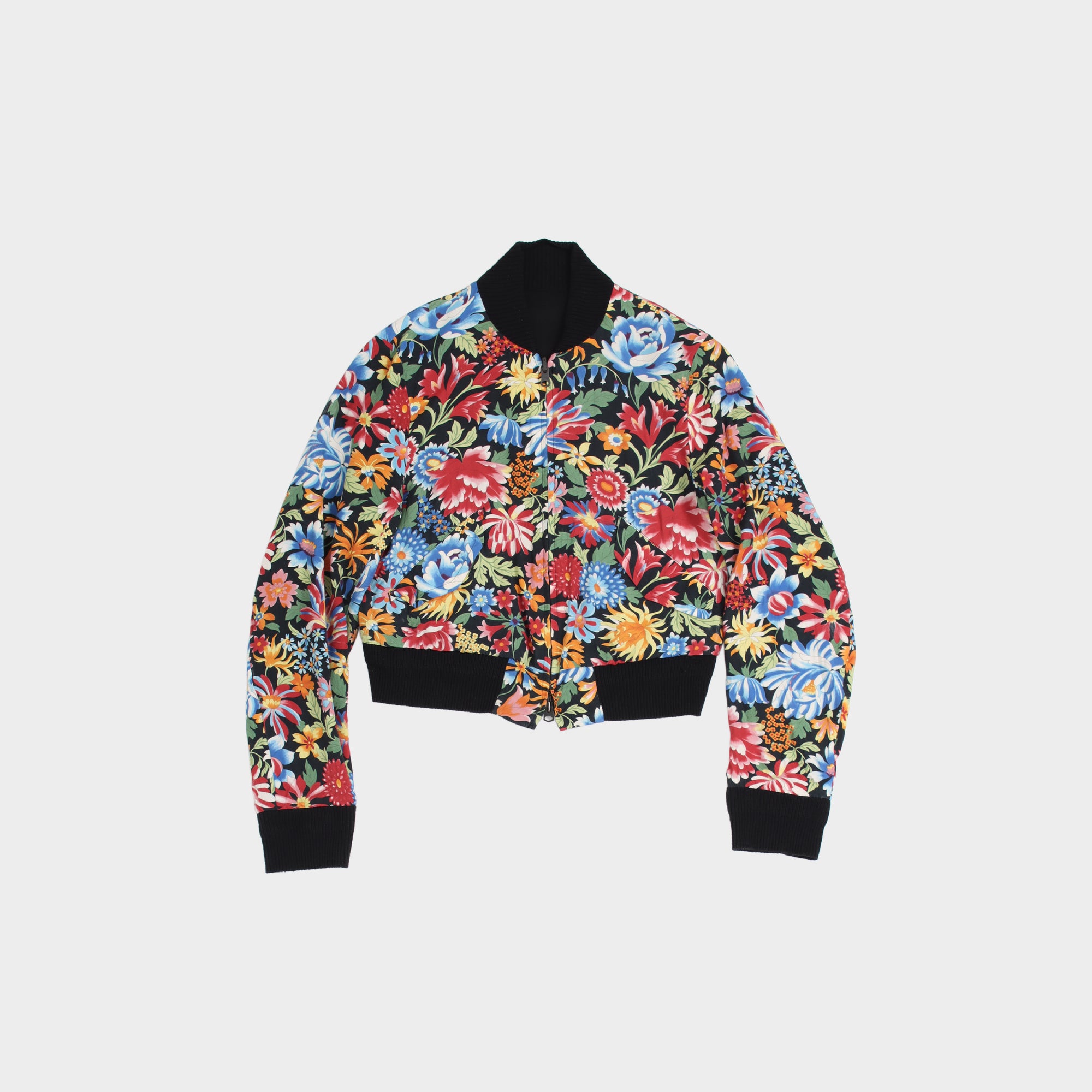 black/multi Y's SS12 Cotton/rayon reversible bomber, 2