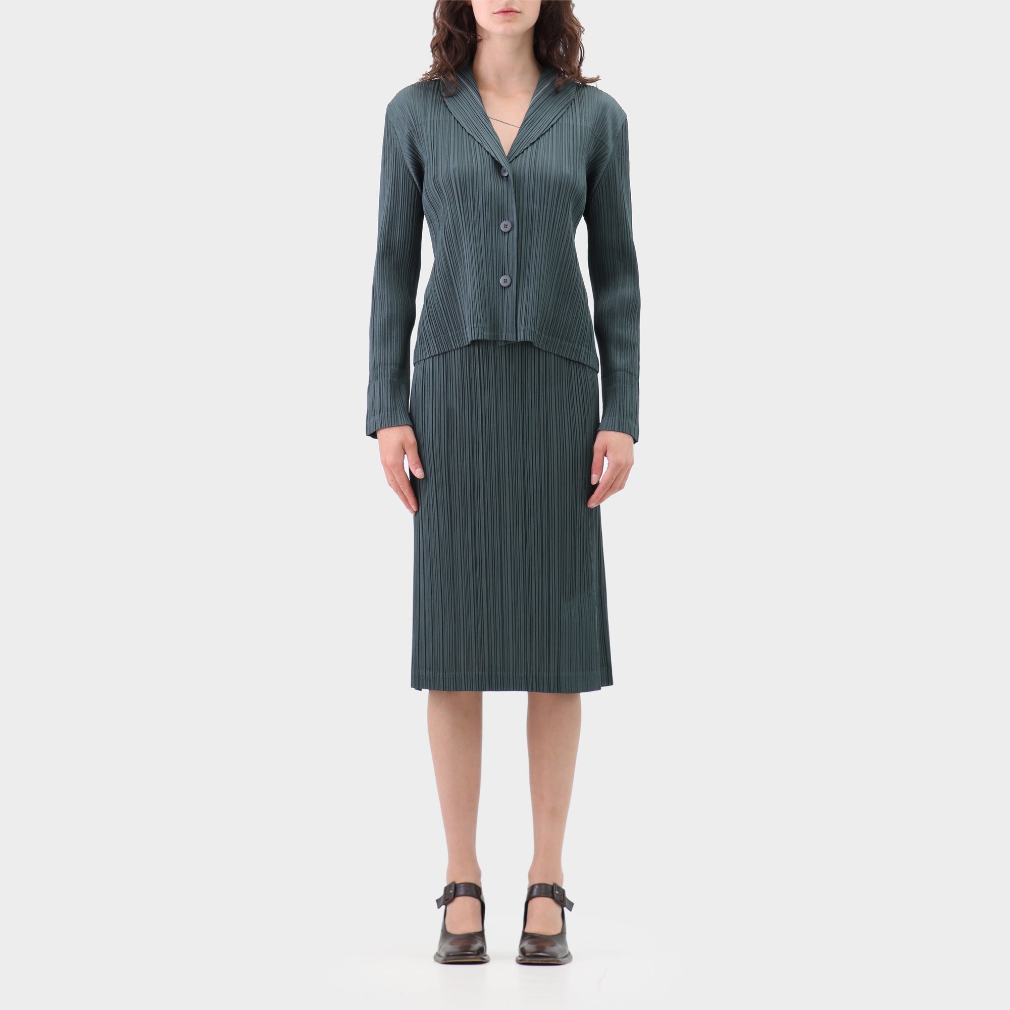 Pleats Please 2 piece jacket and skirt set