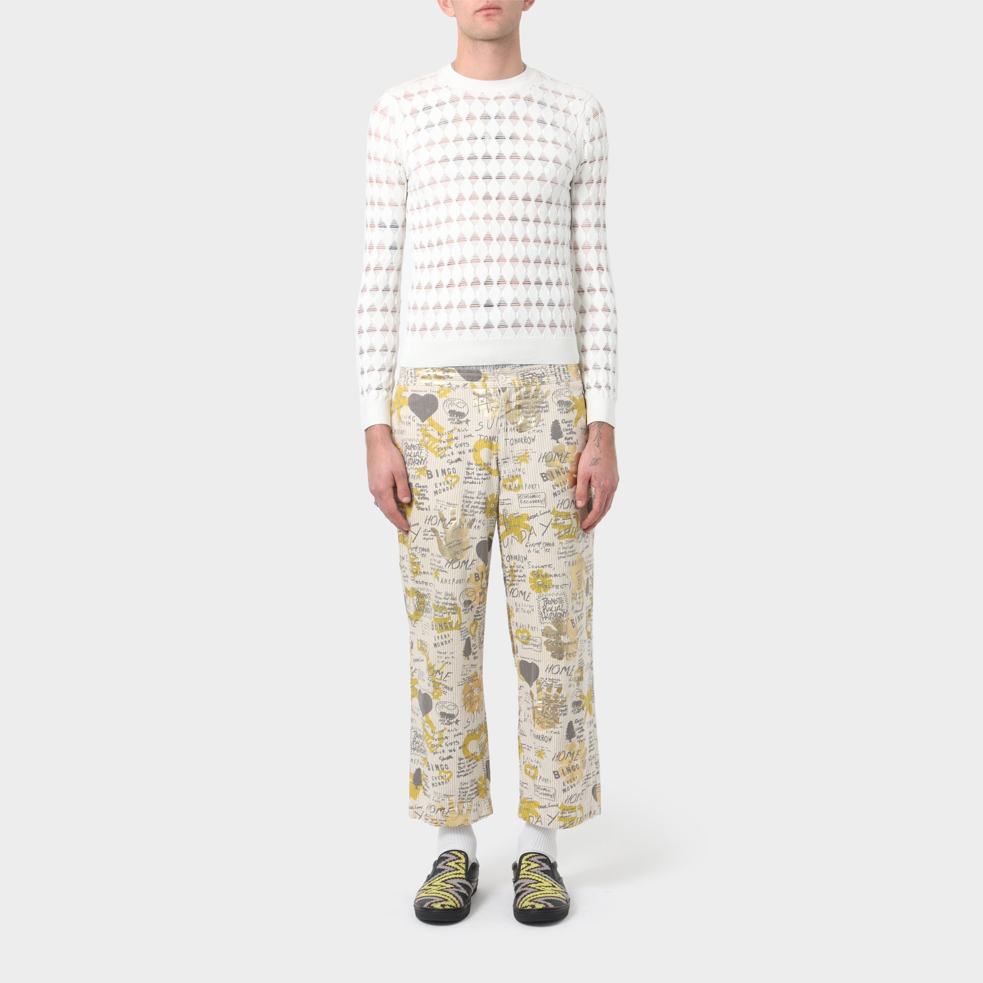 Comme des Garçons Homme Plus Homme Plus Pinstripe Text Pants