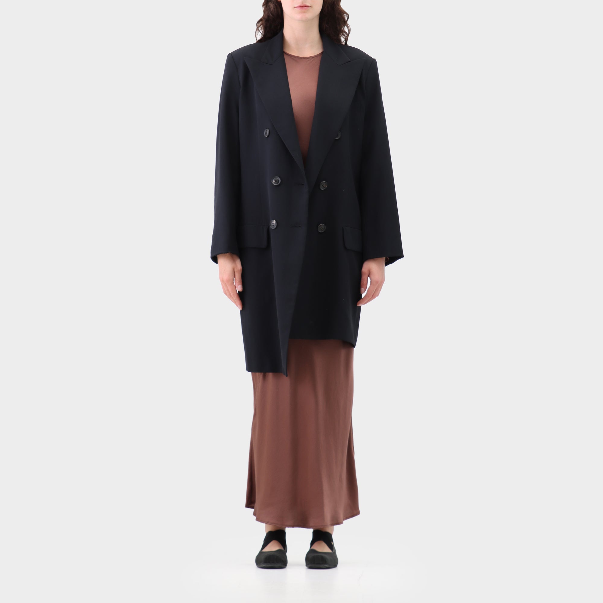 Yohji Yamamoto double breasted wool gaberdine coat