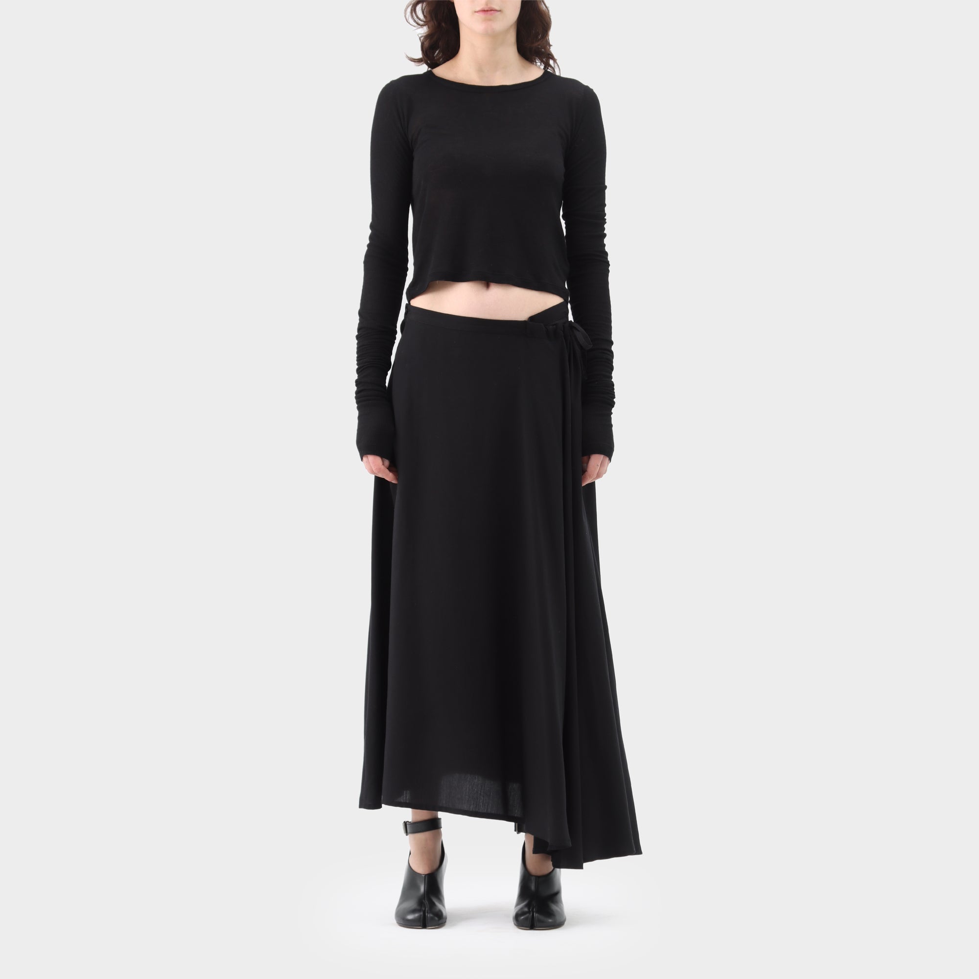 Y's Yohji Yamamoto drape drawstring skirt