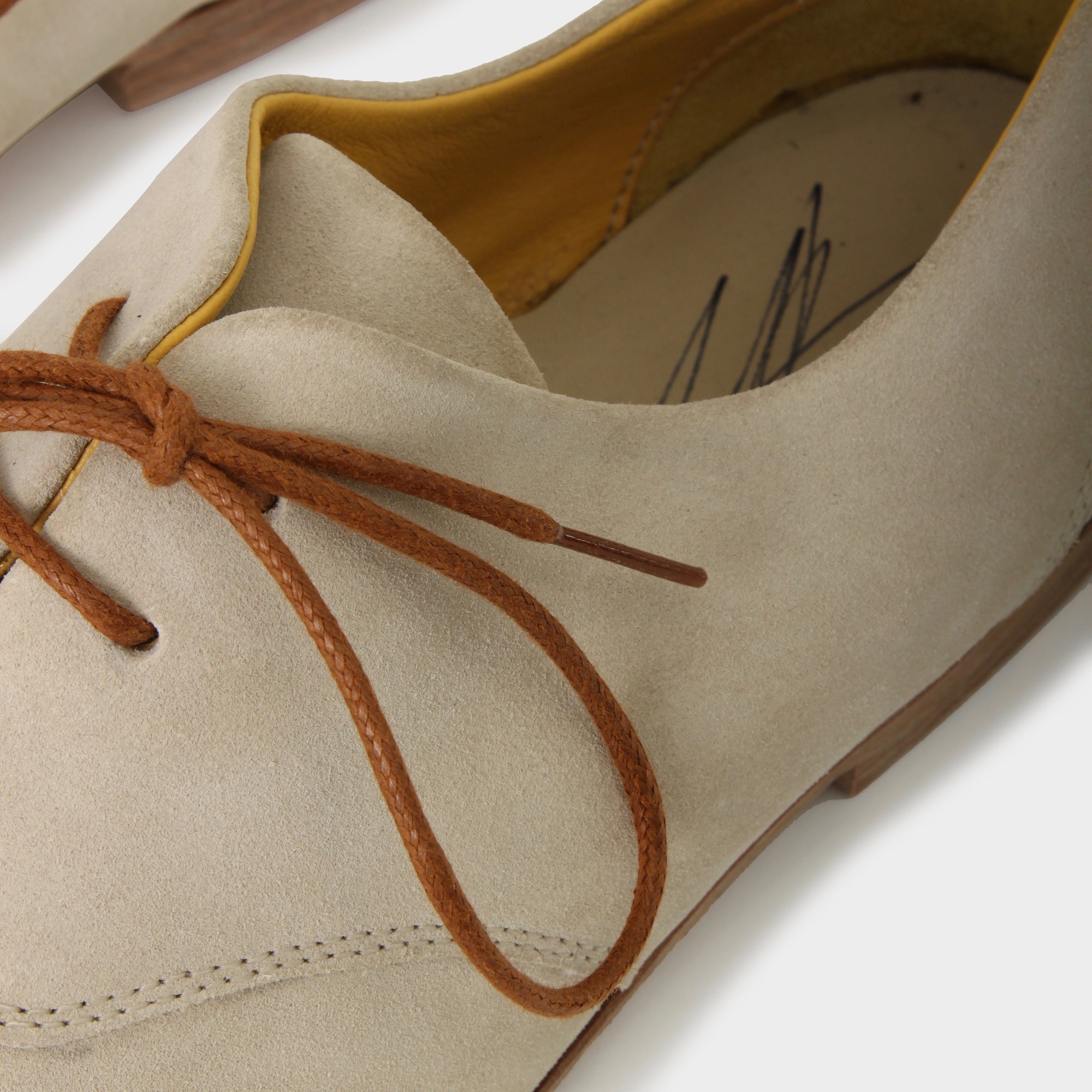 Geoffrey B Small Handmade White Nubuck Lace-up Oxford
