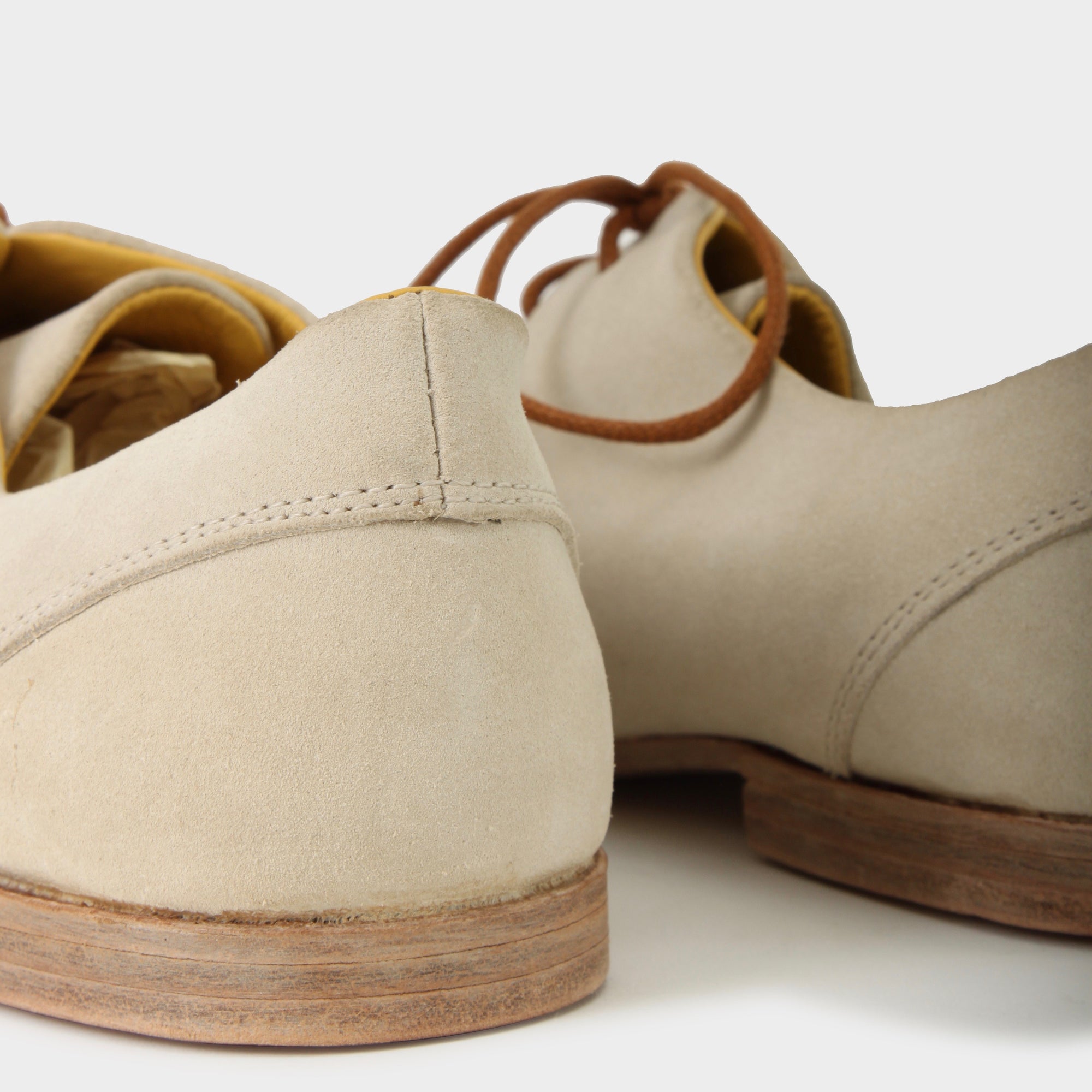 Geoffrey B Small Handmade White Nubuck Lace-up Oxford